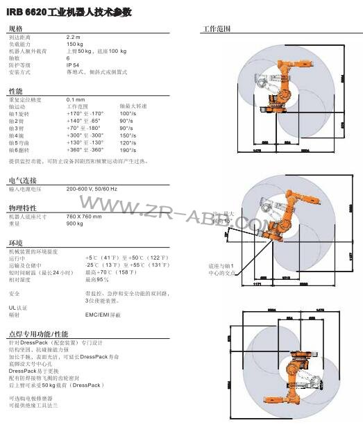 ABB機械臂IRB 6620現貨出租
